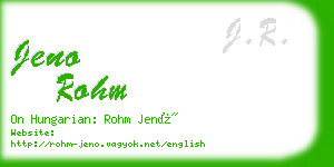 jeno rohm business card